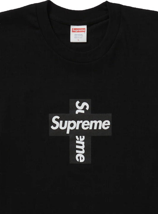 Maglietta Supreme Cross Box Logo nero