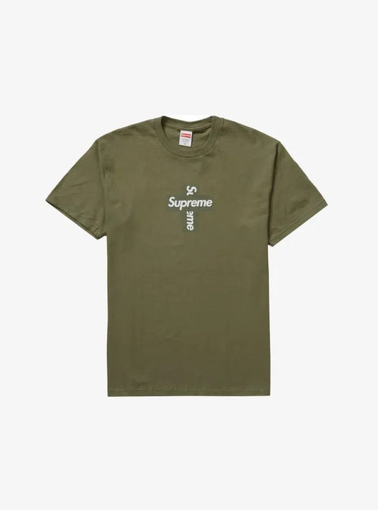Supreme T-Shirt Cross Box Logo Tee Light Verde oliva