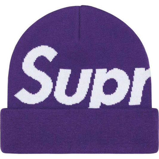 Supreme Big Logo Beanie - Dark Purple - HubResellcappelloCsupreme