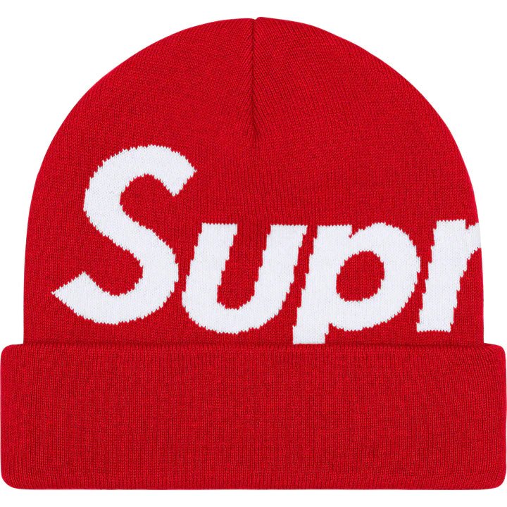 Supreme Big Logo Beanie - Red - HubResellcappelloCsupreme