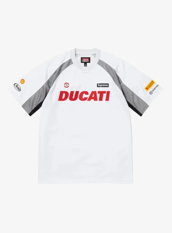 Maglietta Supreme / Ducati Soccer Jersey Bianca - HubResell.com - Streetwear e Sneakers Limitate