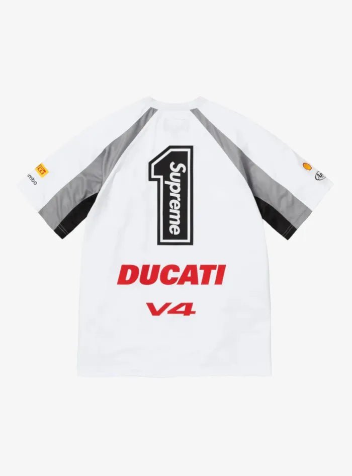 Maglietta Supreme / Ducati Soccer Jersey Bianca - HubResell.com - Streetwear e Sneakers Limitate