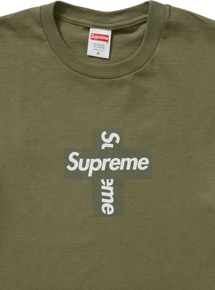 Supreme T-Shirt Cross Box Logo Tee Light Verde oliva - HubResell