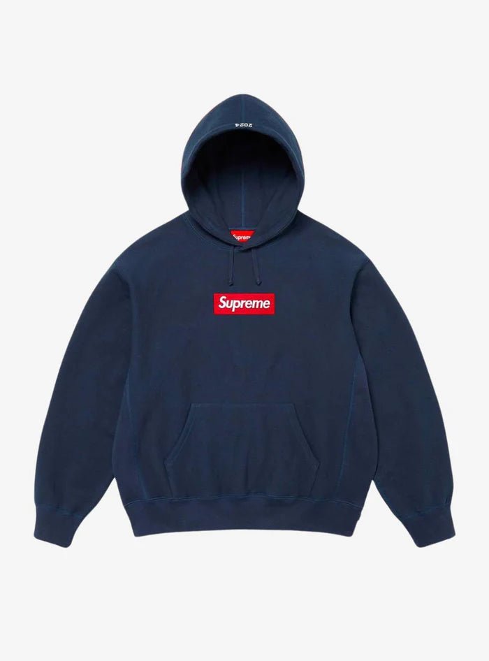 Supreme Box Logo Hooded Sweatshirt Heather Navy (FW24)