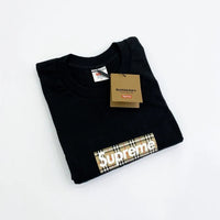 Supreme T-Shirt Burberry Box Logo Black